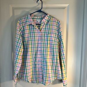 J. Crew Factory Multicolor Plaid Button Down Shirt